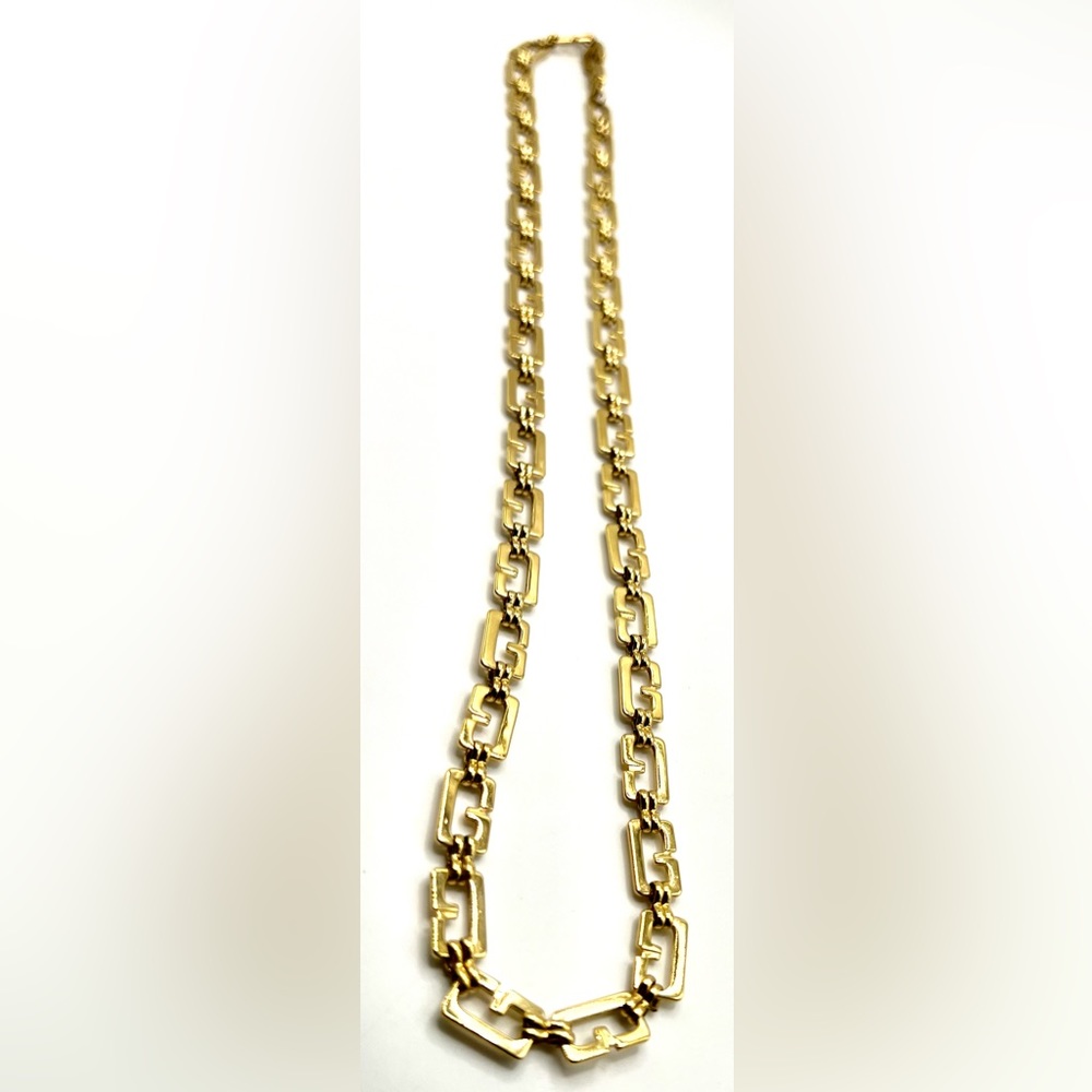 Authentic Vintage Givenchy Gold Logo Necklace - Picture 6 of 8